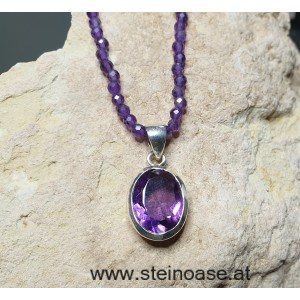 Anhänger Amethyst facettiert, 925 Silber